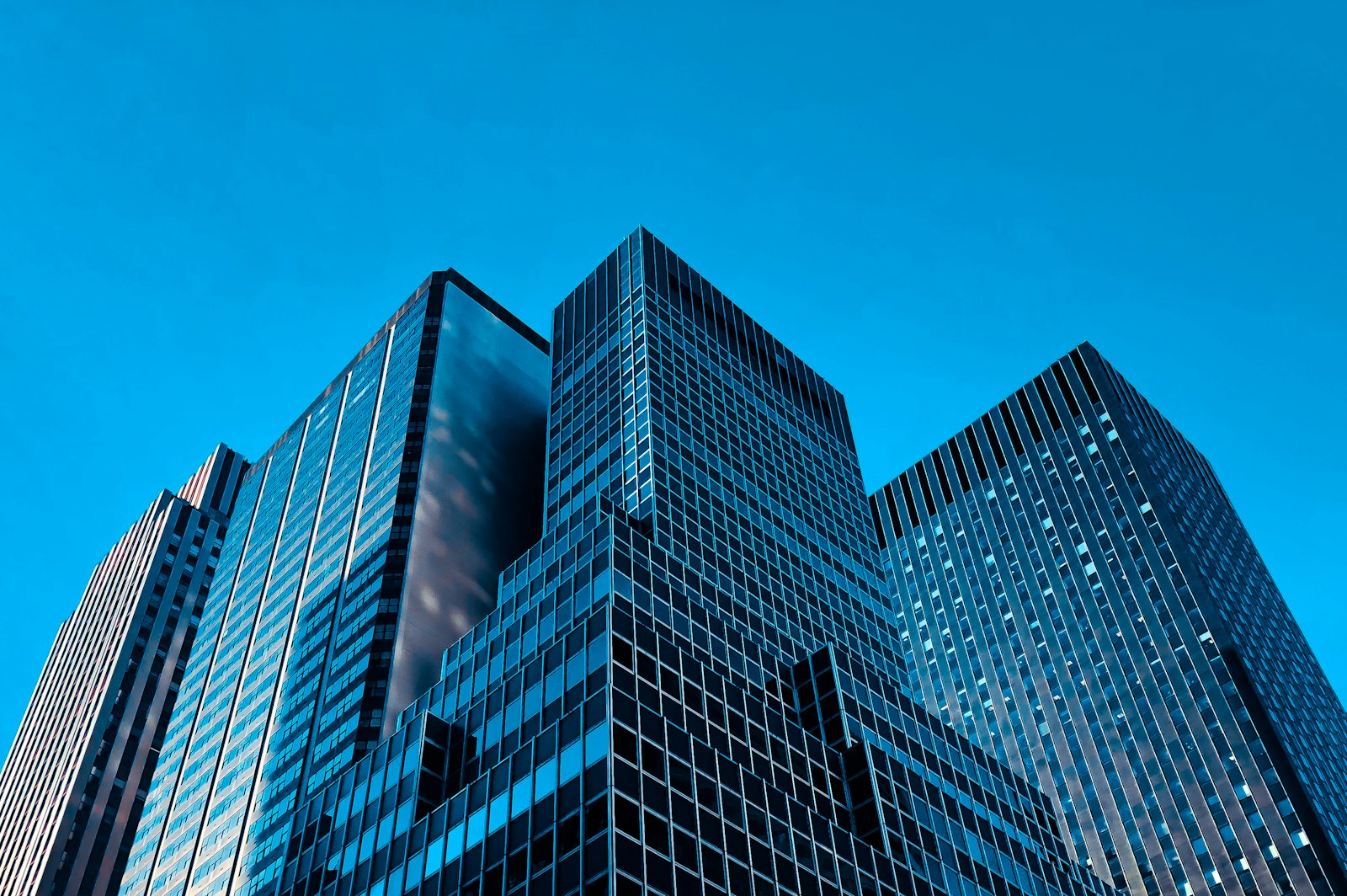 low angle view high rise buildings, commercial property